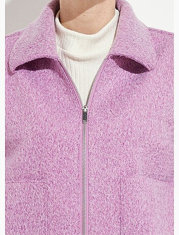 Chaqueta con cremallera de tejido de rizo liso - Afibel