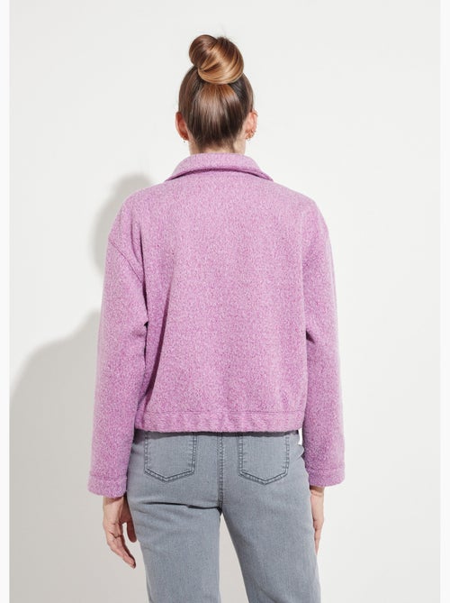 Chaqueta con cremallera de tejido de rizo liso - Afibel - Kiabi