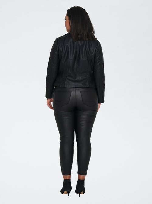 Chaqueta con cremallera en símil piel - Kiabi