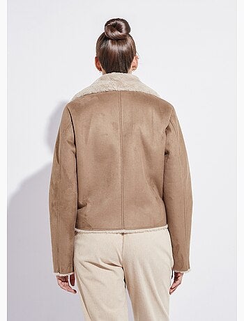 Chaqueta con cremallera estilo piel de oveja - Afibel