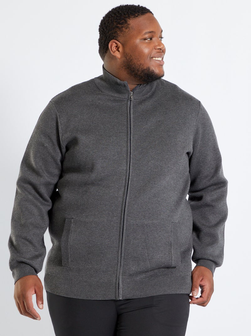 Chaqueta con cremallera GRIS - Kiabi