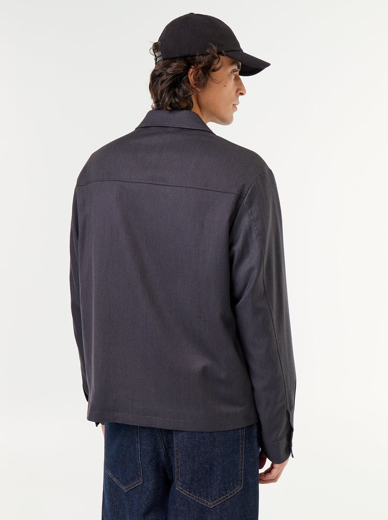 Chaqueta con cremallera lisa Gris - Kiabi