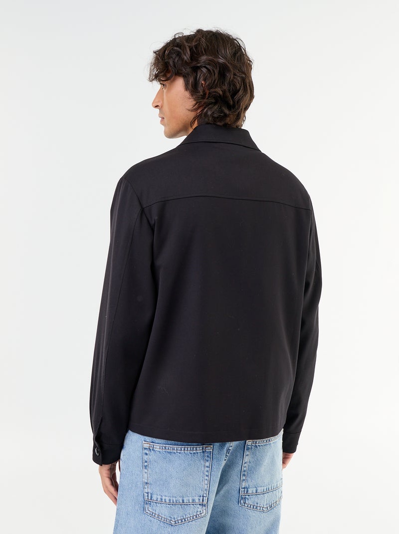 Chaqueta con cremallera lisa Negro - Kiabi