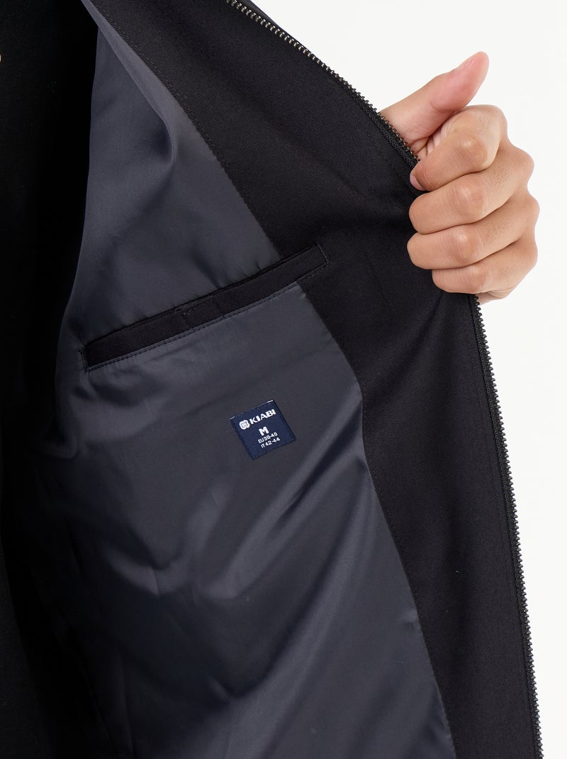 Chaqueta con cremallera lisa Negro - Kiabi
