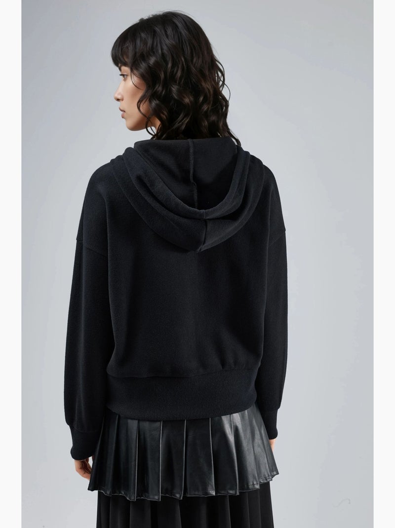 Chaqueta con cremallera y capucha con bolsillos busem Negro - Kiabi