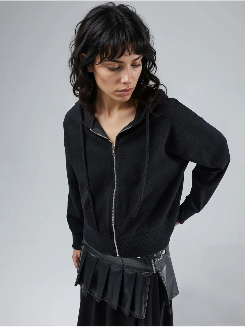 Chaqueta con cremallera y capucha con bolsillos busem Negro - Kiabi