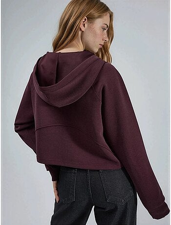 Chaqueta con cremallera y capucha con detalle elástico busem