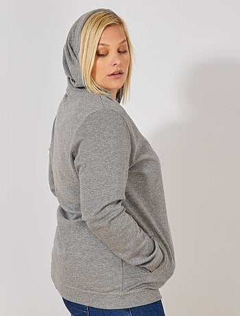 Tallas grandes mujer - Chaqueta con cremallera y capucha - Kiabi