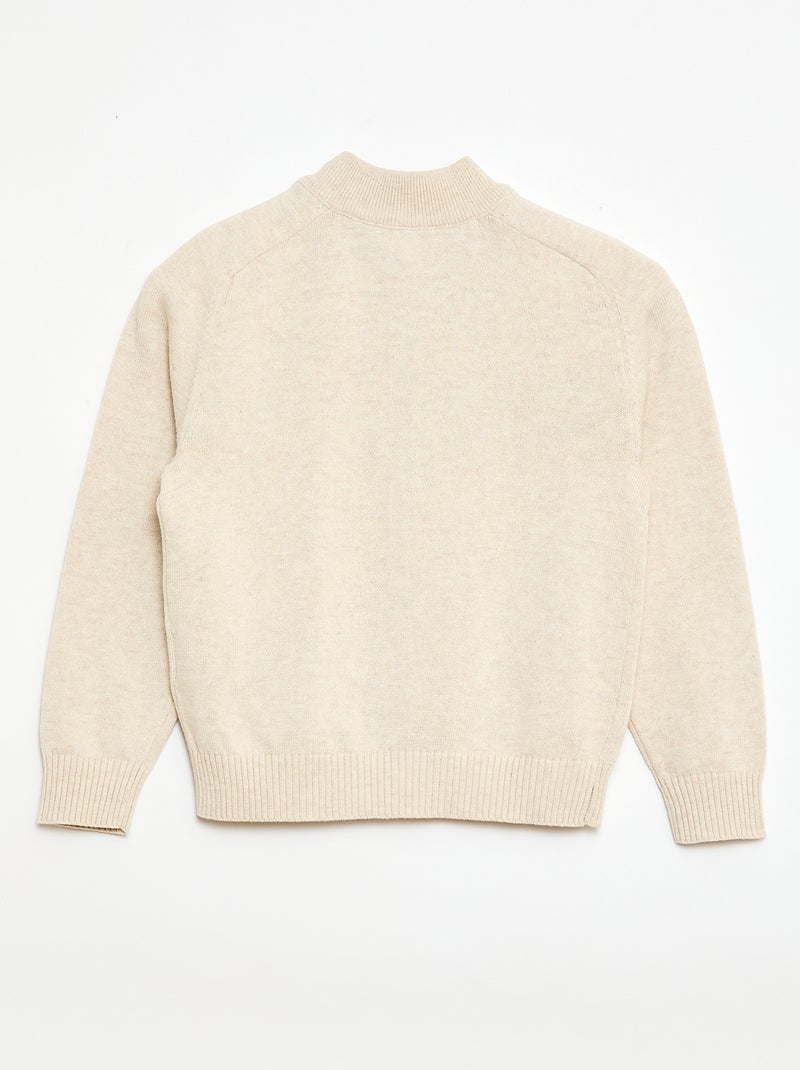 Chaqueta con cremallera y cuello alto Beige - Kiabi