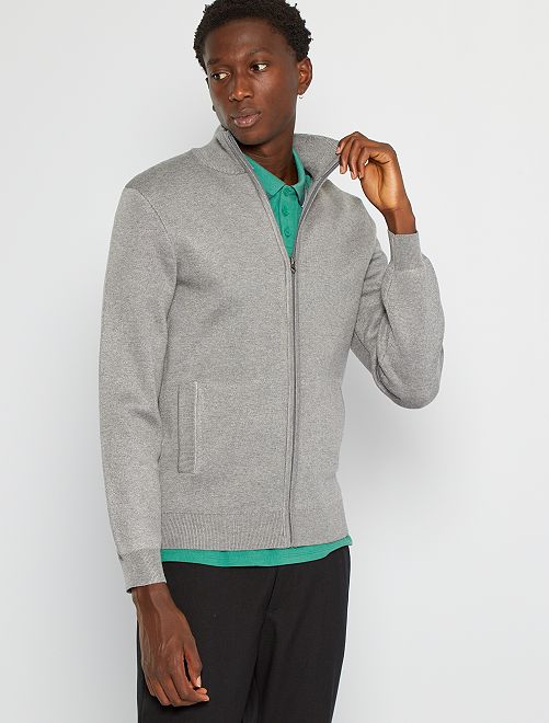Chaqueta con cremallera y cuello alto - GRIS - Kiabi - 25.00€