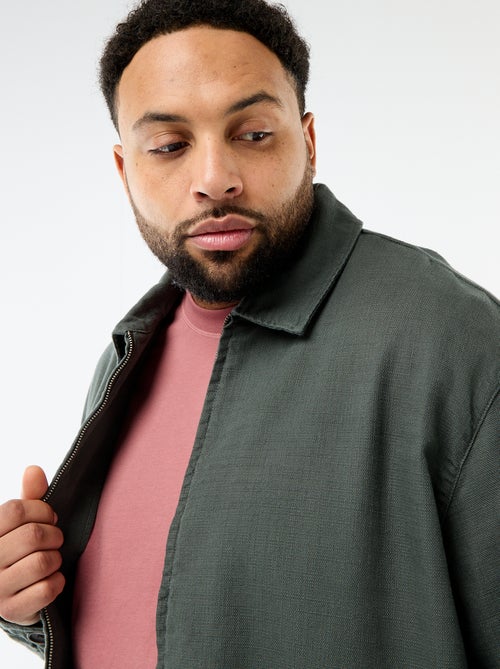 Chaqueta con cremallera y cuello camisero - Kiabi