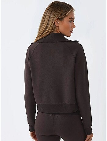 Chaqueta con cremallera y cuello de chaqueta de mezcla de algodón busem