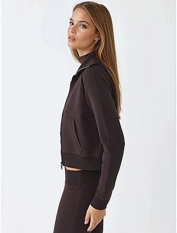 Chaqueta con cremallera y cuello de chaqueta de mezcla de algodón busem