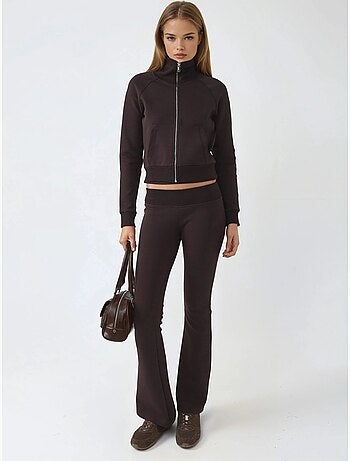 Chaqueta con cremallera y cuello de chaqueta de mezcla de algodón busem