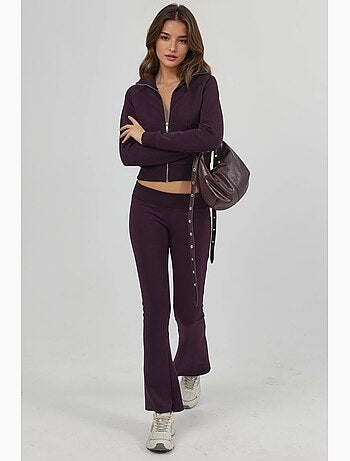 Chaqueta con cremallera y cuello de chaqueta de mezcla de algodón busem
