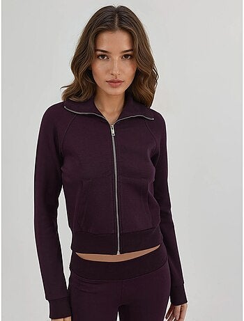 Chaqueta con cremallera y cuello de chaqueta de mezcla de algodón busem
