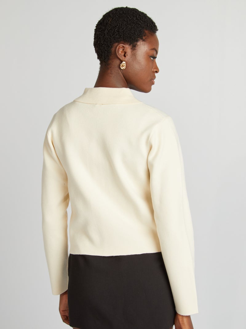Chaqueta con cremallera y cuello de polo BEIGE - Kiabi