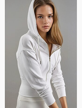 Chaqueta con cremallera y manga larga con capucha busem