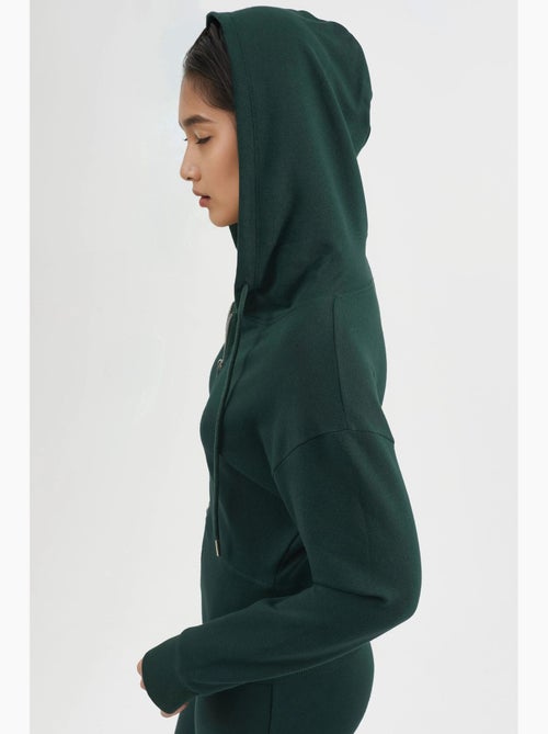Chaqueta con cremallera y manga larga con capucha busem - Kiabi Chaqueta con cremallera y manga larga con capucha busem - Kiabi