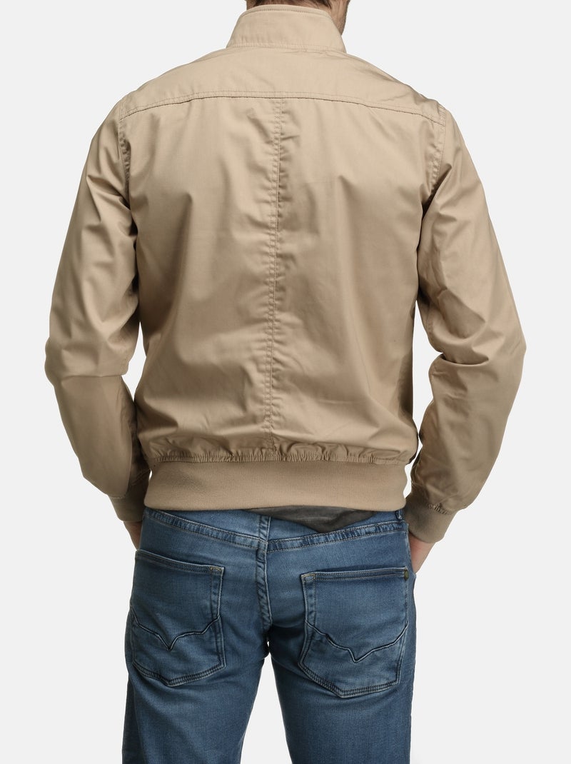 Chaqueta con cuello alto - Schott Beige - Kiabi