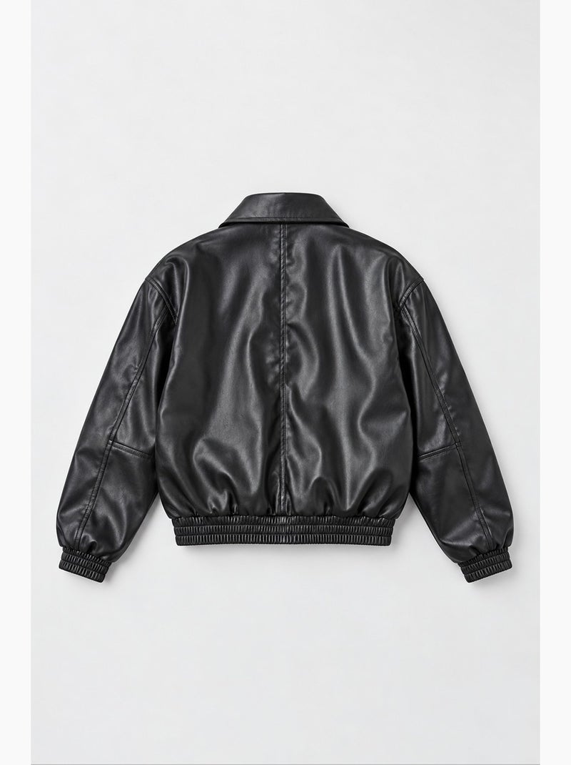 Chaqueta con cuello camisero y cremallera hiccup Negro - Kiabi