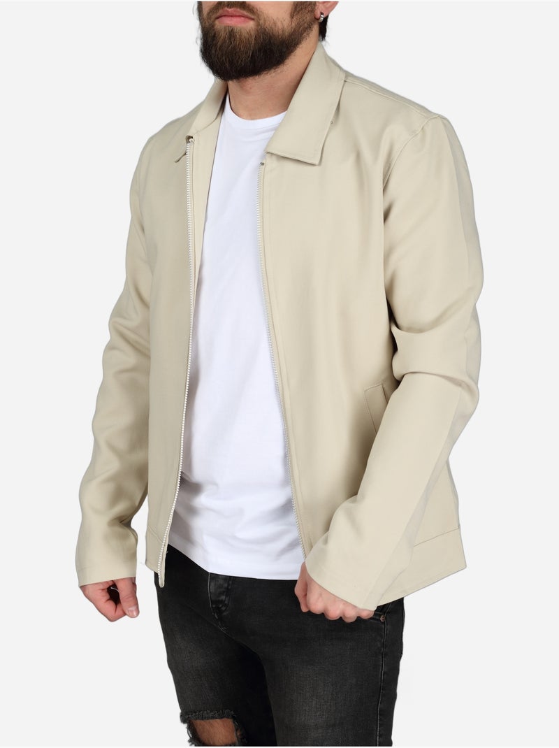 Chaqueta con cuello de camisa - frilivin Beige - Kiabi