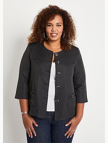 Chaqueta con cuello redondo y manga 3/4 - Afibel