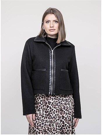 Chaqueta con detalles de similpiel UZELLE