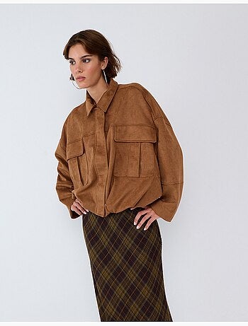 Chaqueta con efecto de ante, mo fashion