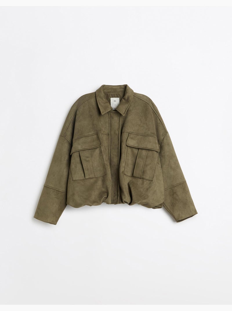 Chaqueta con efecto de ante, mo fashion Verde - Kiabi