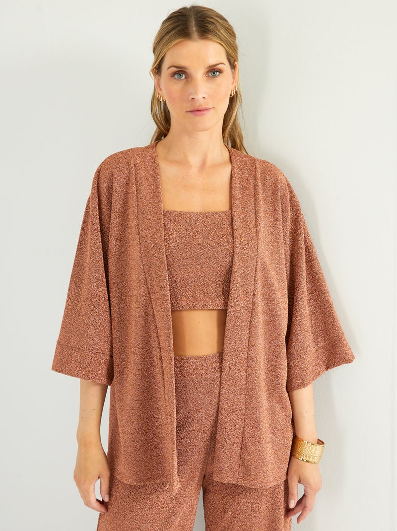 Chaqueta con forma de quimono BEIGE - Kiabi