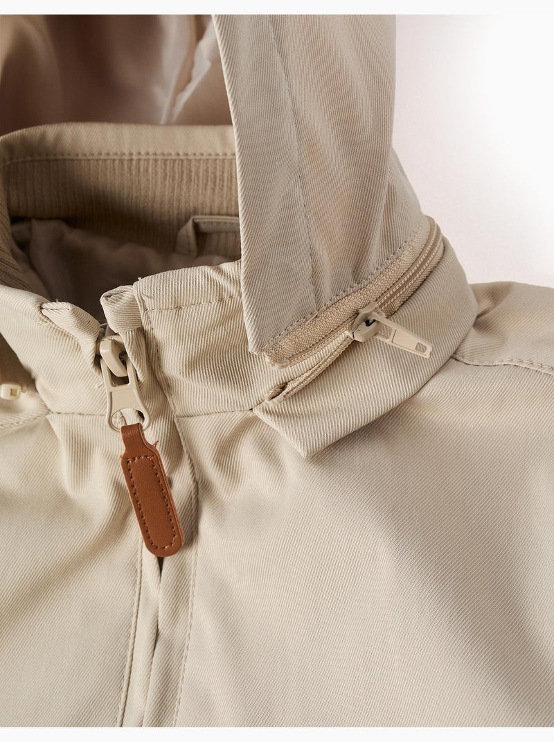 Chaqueta con forro y capucha desmontable Beige claro - Kiabi
