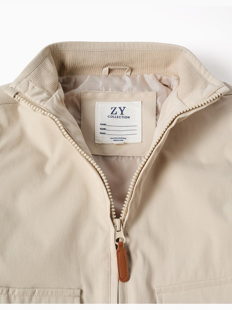 Chaqueta con forro y capucha desmontable Beige claro - Kiabi