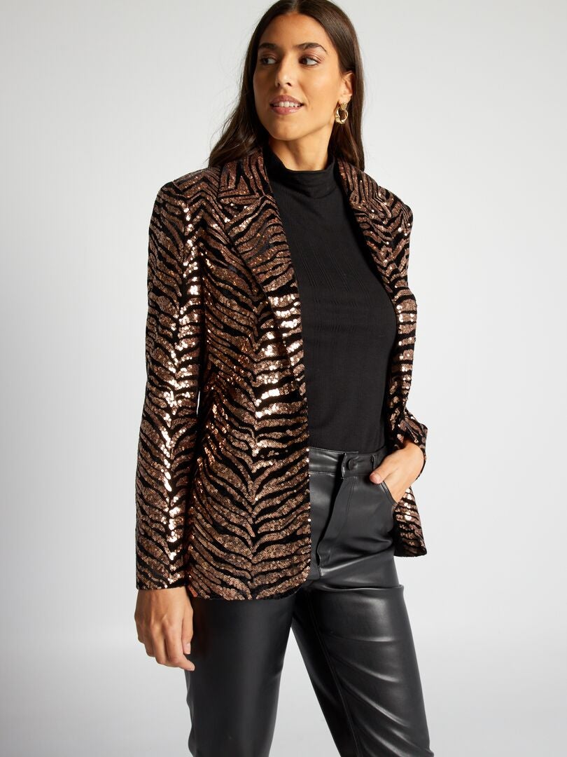 Chaqueta con lentejuelas NEGRO - Kiabi