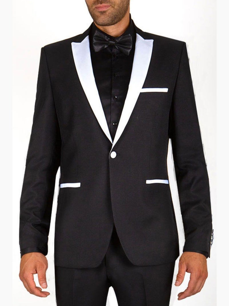 Chaqueta con solapas de raso Kebello Negro Negro - Kiabi