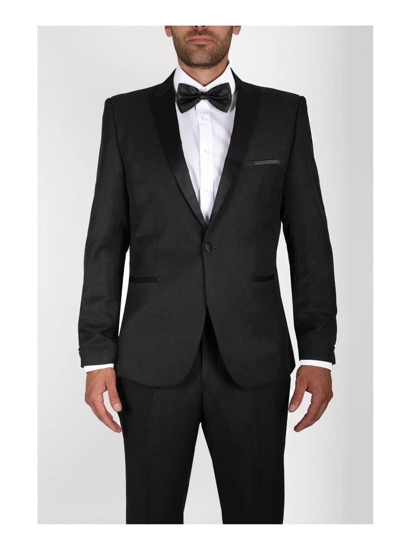 Chaqueta con solapas de raso Kebello Negro Negro - Kiabi