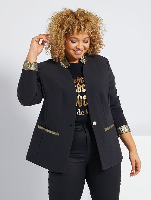 Chaqueta con vuelta dorada - negro - Kiabi - 29.00€