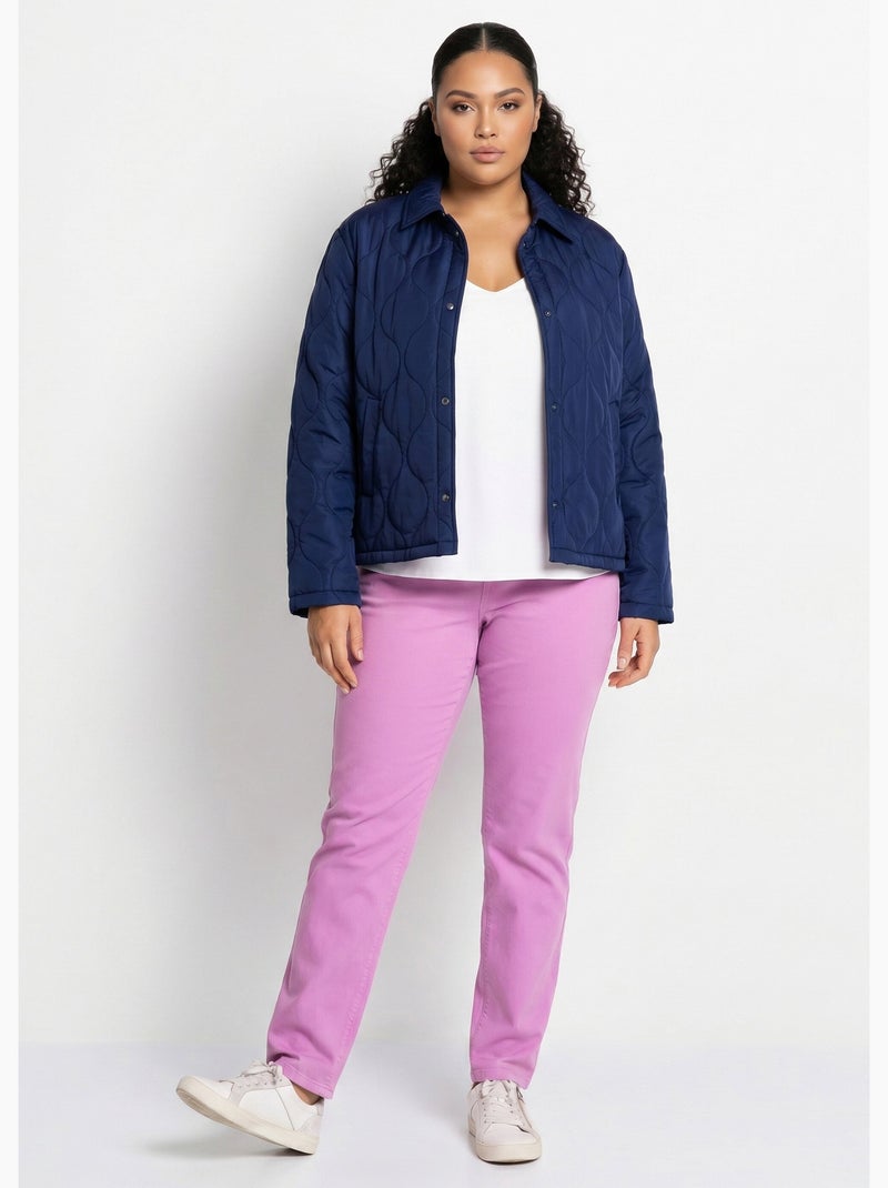 Chaqueta corta acolchada con botones automáticos - AFIBEL Azul - Kiabi