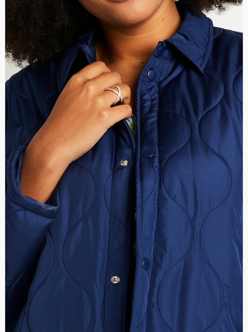 Chaqueta corta acolchada con botones automáticos - AFIBEL Azul - Kiabi