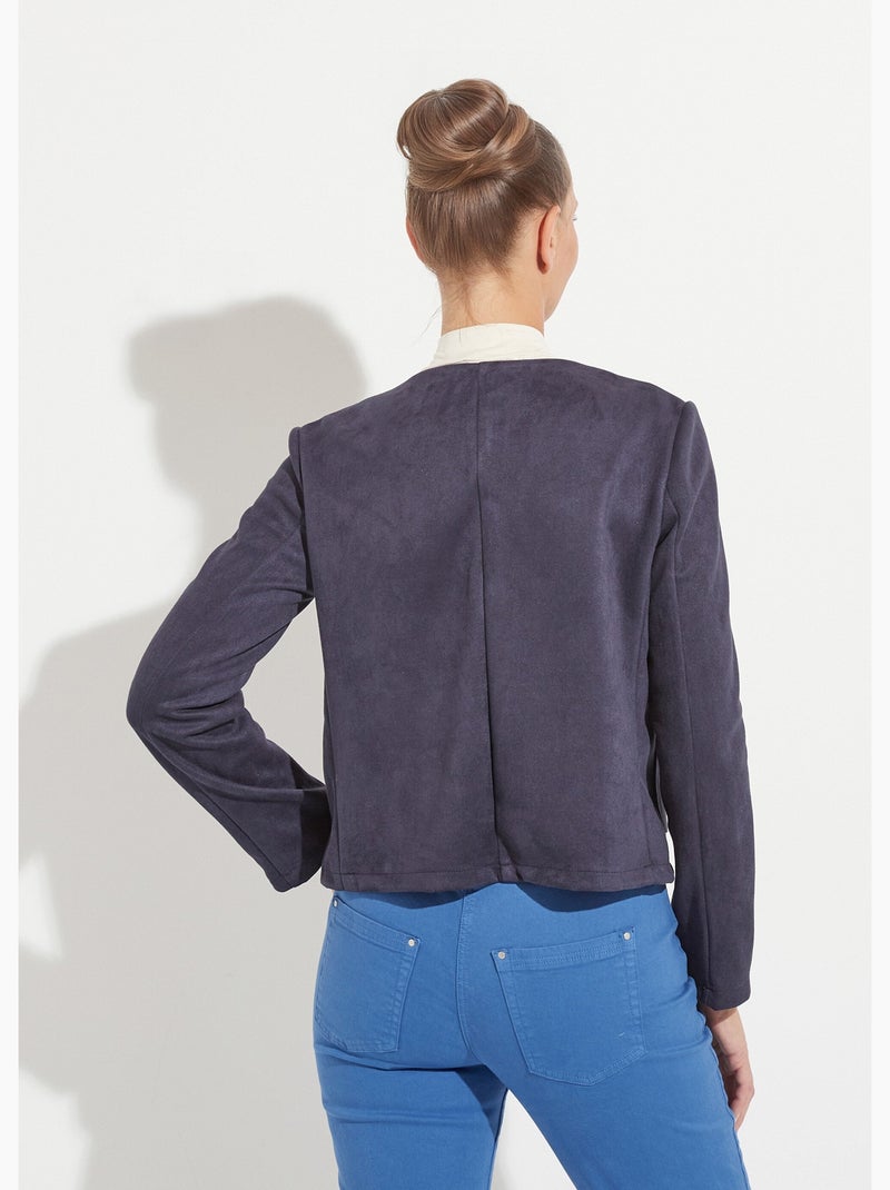 Chaqueta corta azul marino sin cuello y botones - Afibel Azul marino - Kiabi
