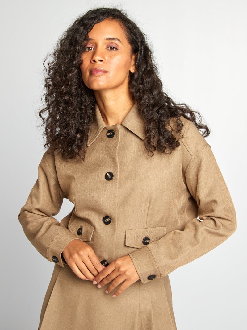 Chaqueta corta con botones BEIGE - Kiabi
