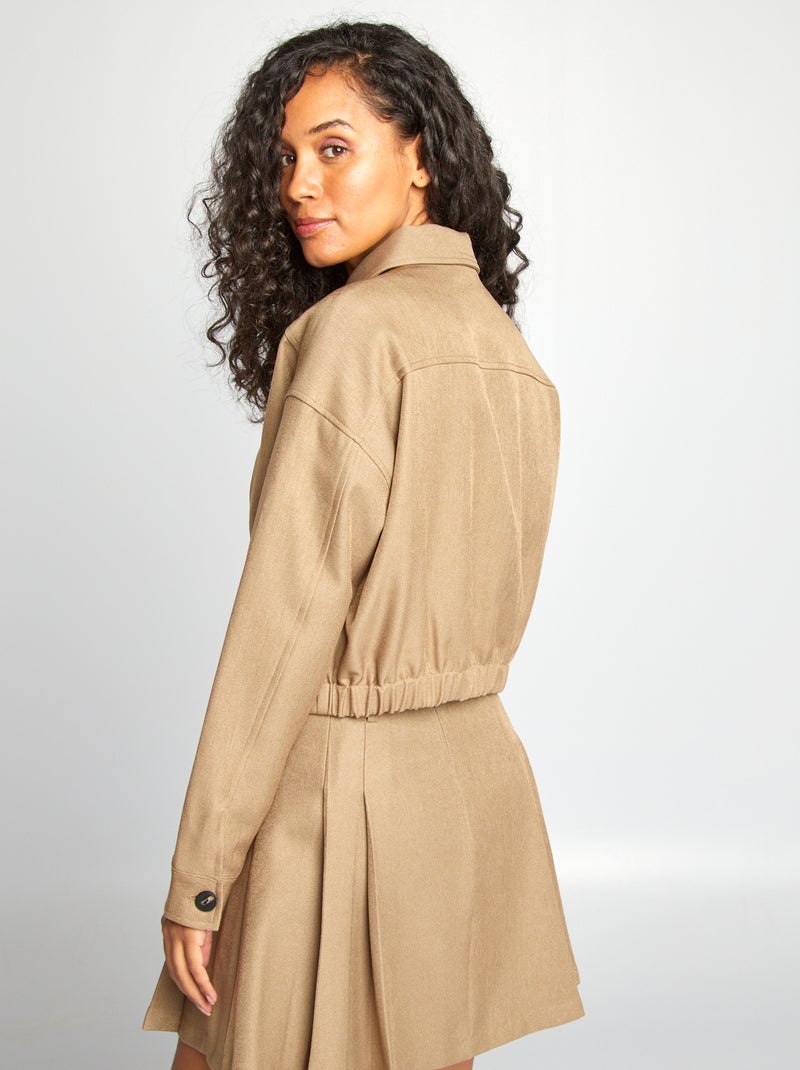 Chaqueta corta con botones BEIGE - Kiabi