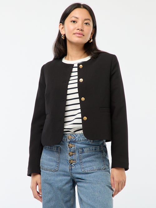 Chaqueta corta con botones dorados - Kiabi