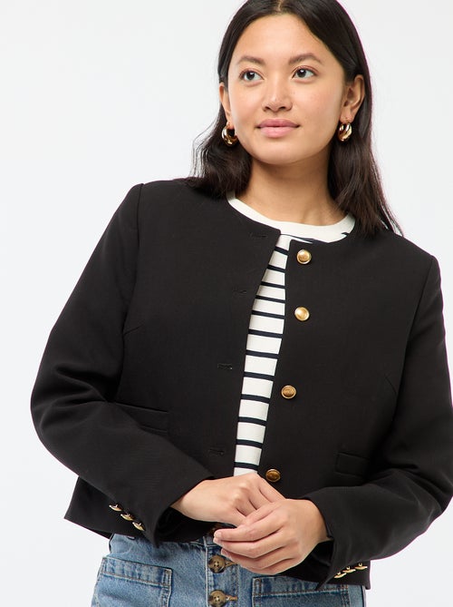 Chaqueta corta con botones dorados - Kiabi