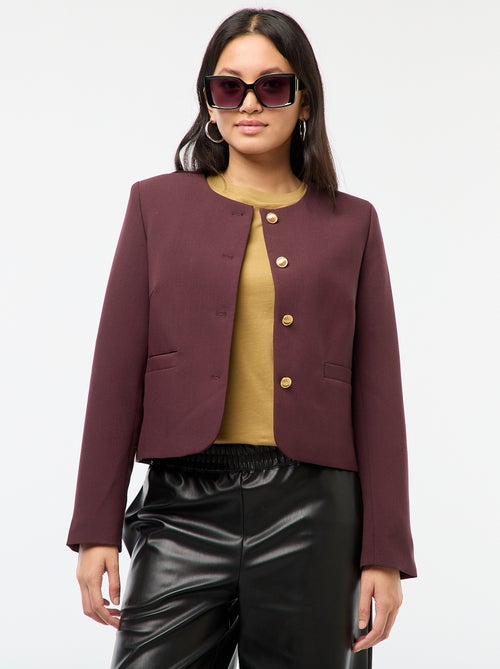 Chaqueta corta con botones dorados - Kiabi