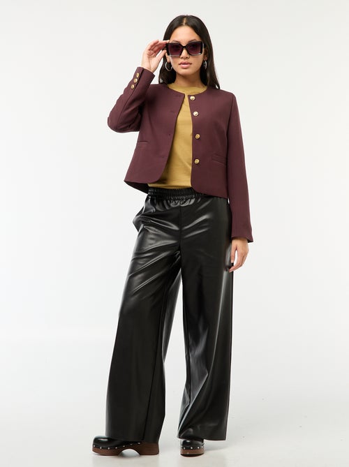 Chaqueta corta con botones dorados - Kiabi