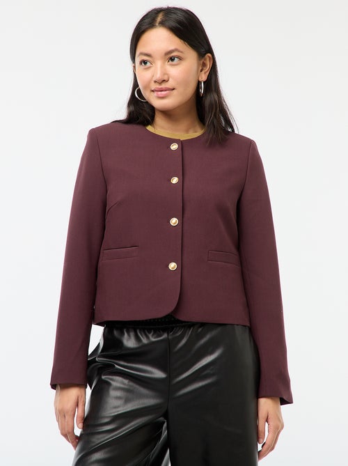 Chaqueta corta con botones dorados - Kiabi