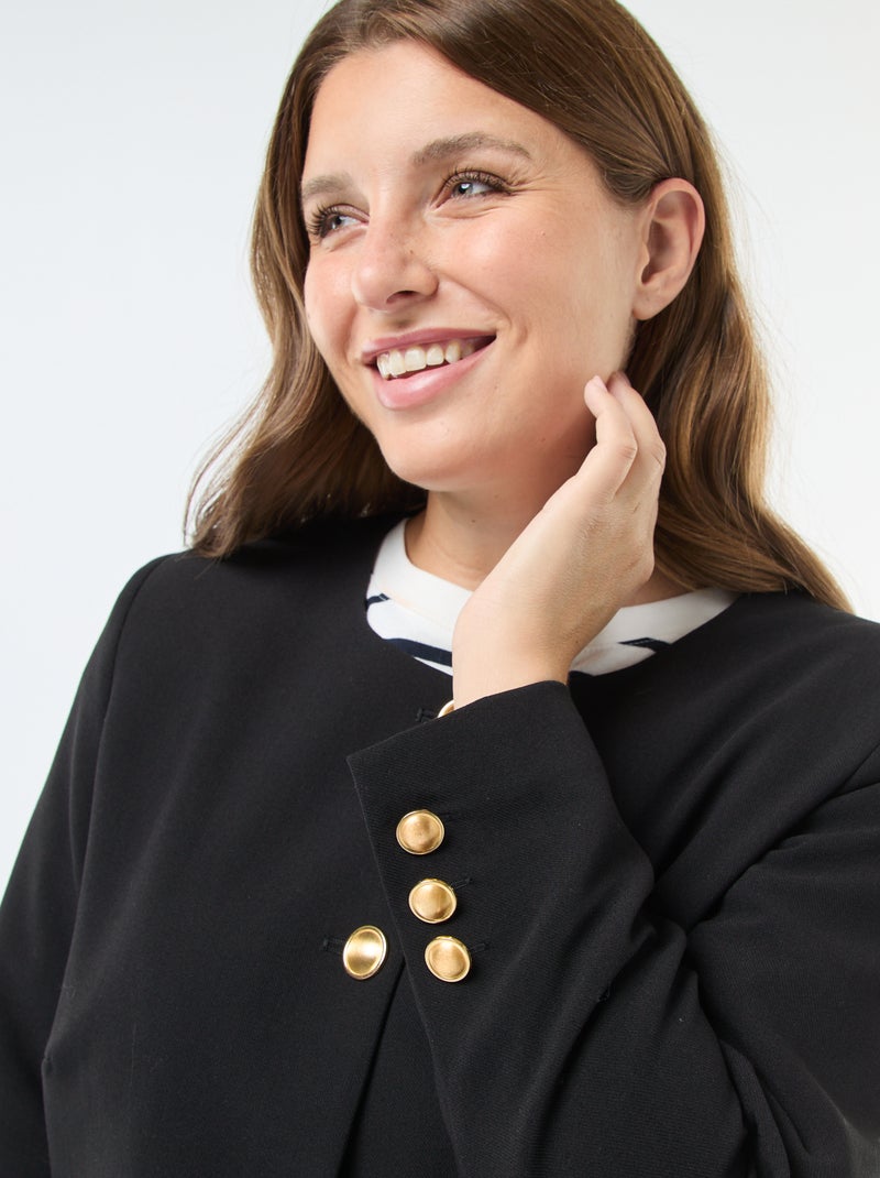 Chaqueta corta con botones retro Negro - Kiabi