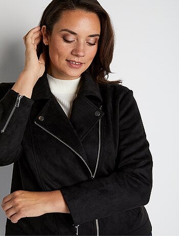 Chaqueta corta con cremallera en tejido de ante - AFIBEL