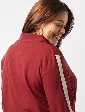 Chaqueta corta con cremallera y cuello de camisa